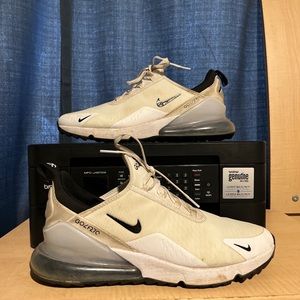 Nike Air Max 270 G Golf Shoes White Black Men's Size 11.5 CK6483-102 Pre-owned